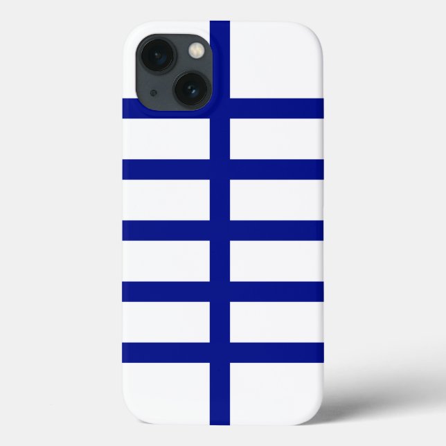 5 Bisected Blue Stripes Battery Case (Back)