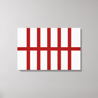 5 Bisected Red Lines Canvas Print