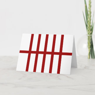 5 Bisected Red Lines Holiday Card