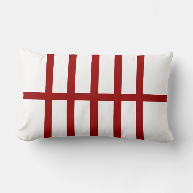 5 Bisected Red Lines Lumbar Pillow (Front)