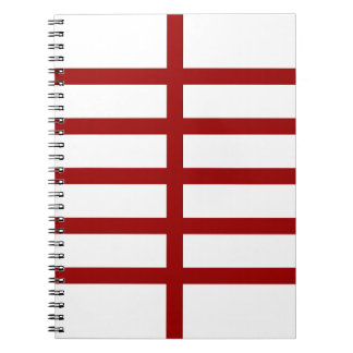 5 Bisected Red Lines Notebook