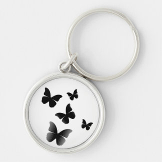5 Black Butterflies Keychain