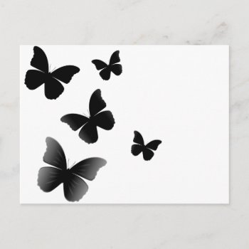 5 Black Butterflies Postcard by VoXeeD at Zazzle
