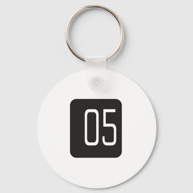 #5 Black Square Keychain (Front)