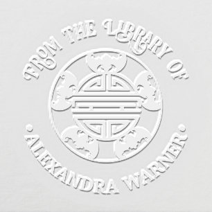 5 Blessings: Longevity Symbol 5 Bats Library Book Embosser