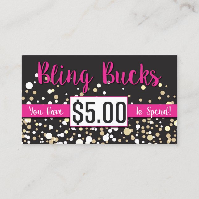 $5 Bling Bucks Discount Card (Front)