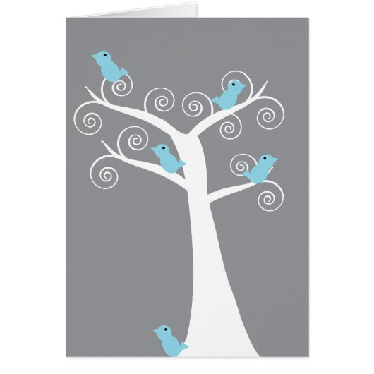 5 Bluebirds in a Tree Card (Front)