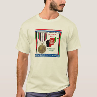 5 CAMPAIGN STARS AFGHANISTAN WAR VETERAN T-Shirt