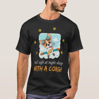 5 Cartoon Corgi Is Flying On A Plane Royalty Free T-Shirt