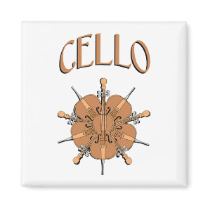 5 Cellos Text Magnet
