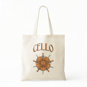 5 Cellos Text Tote Bag