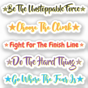 5 Challenge Quotes   Motivational & Inspirational Sticker