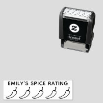 5 Chili Pepper Spice Rating Book  Self-inking Stamp