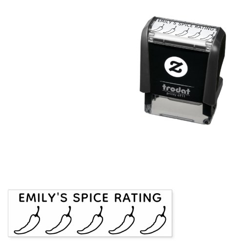 5 Chili Pepper Spice Rating Book  Self_inking Stamp