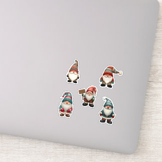 5 Christmas Gnomes Sticker