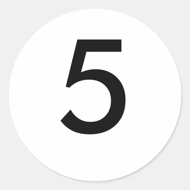 Less 5 Stickers Round 5 CLASSIC ROUND STICKER | Zazzle