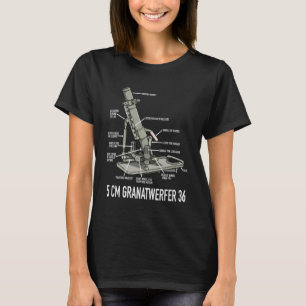 5 cm Granatwerfer 36 German WW2 50mm Mortar Diagra T-Shirt