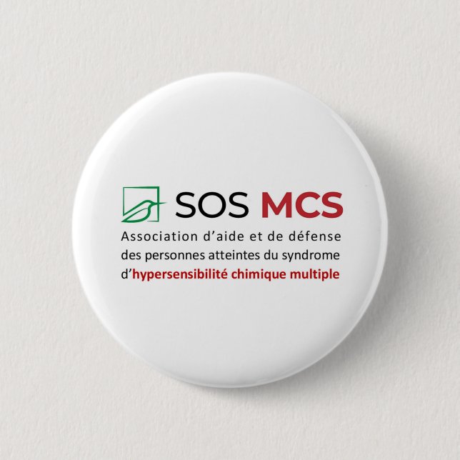 5 Cm Rond Logo SOS MCS + Text Button (Front)