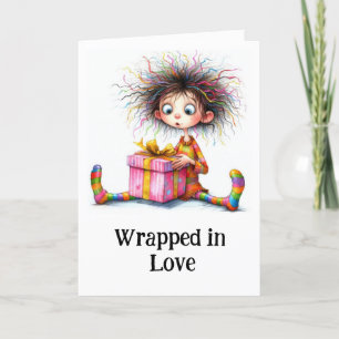 **5 Colorful AP97 Whimsical Christmas BOY Gift  Thank You Card