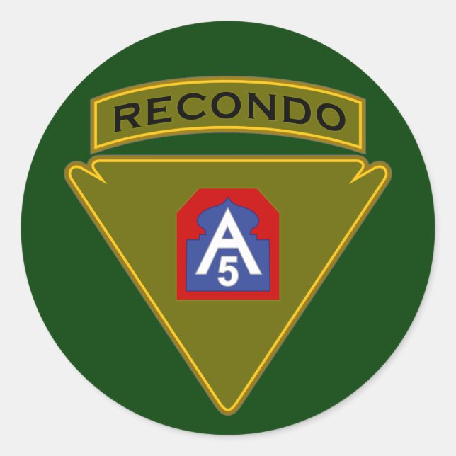 5 Corps Recondo pocket patch 2 Classic Round Sticker (Front)