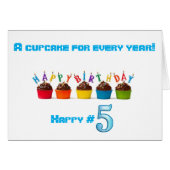 5 CUPCAKES FOR YOUR *****5TH BIRTHDAY**** HAVE FUN (Front Horizontal)