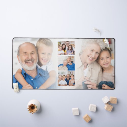 5 Custom Family Grandkids Photos Collage Overlay Desk Mat