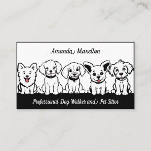 5 Cute Dogs Professional Dog-Related Business Card