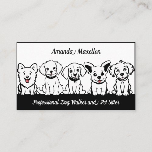 5 Cute Dogs Professional Dog_Related Business Card