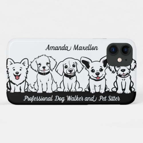 5 Cute Dogs Professional Dog_Related Business iPhone 11 Case