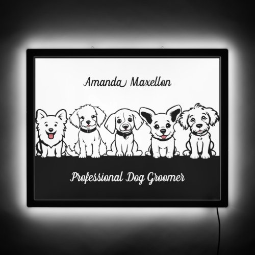 5 Cute Dogs Professional Dog_Related Business LED Sign