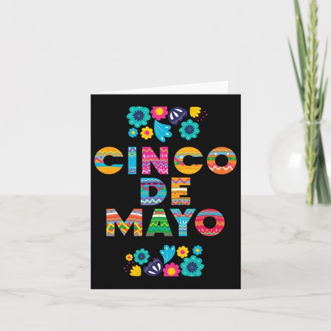 5 De Mayo Cinco De Mayo Sombrero Maraca  Card (Front)