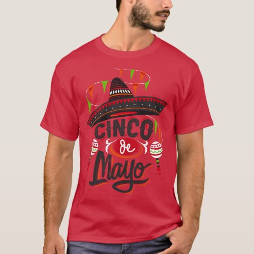 5 de Mayo  Sombrero Hat Mexican Fiesta Cinco 5th M T_Shirt