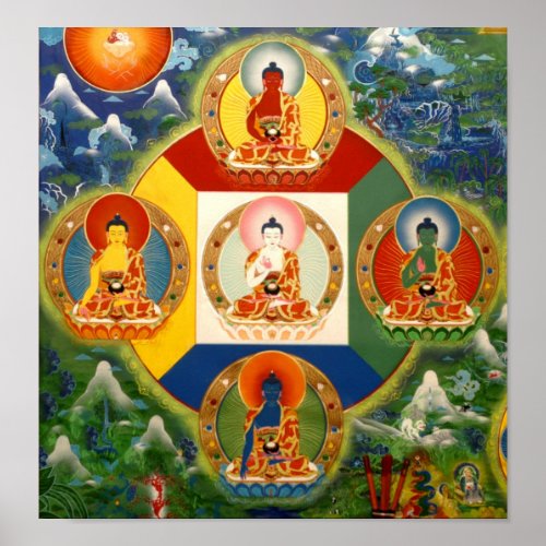 5 Dhyani Buddhas Poster