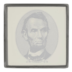 $5 Dollar Money of President Abraham Lincoln Gunmetal Finish Lapel Pin