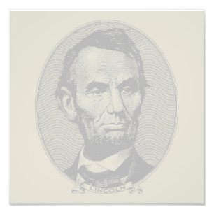 $5 Dollar Money  of President Abraham Lincoln  Photo Print
