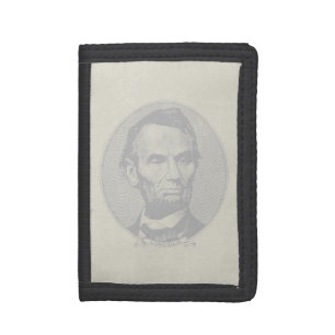 $5 Dollar Money of President Abraham Lincoln Trifold Wallet