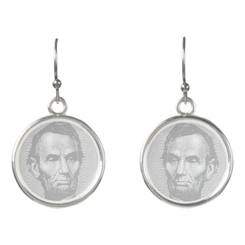 5Dollar President Abraham Lincoln Money  Earrings
