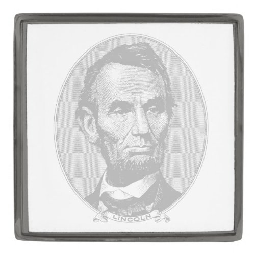 5Dollar President Abraham Lincoln Money  Gunmetal Finish Lapel Pin