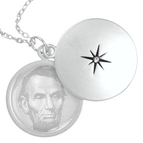 5Dollar President Abraham Lincoln Money  Locket Necklace