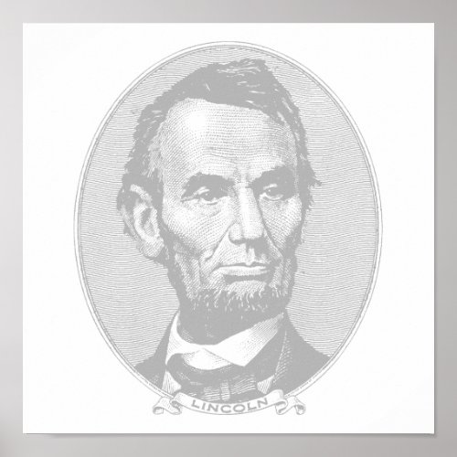5Dollar President Abraham Lincoln Money  Poster