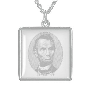 5+Dollar President Abraham Lincoln Money  Sterling Silver Necklace