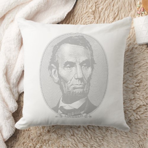 5Dollar President Abraham Lincoln Money  Throw Pillow
