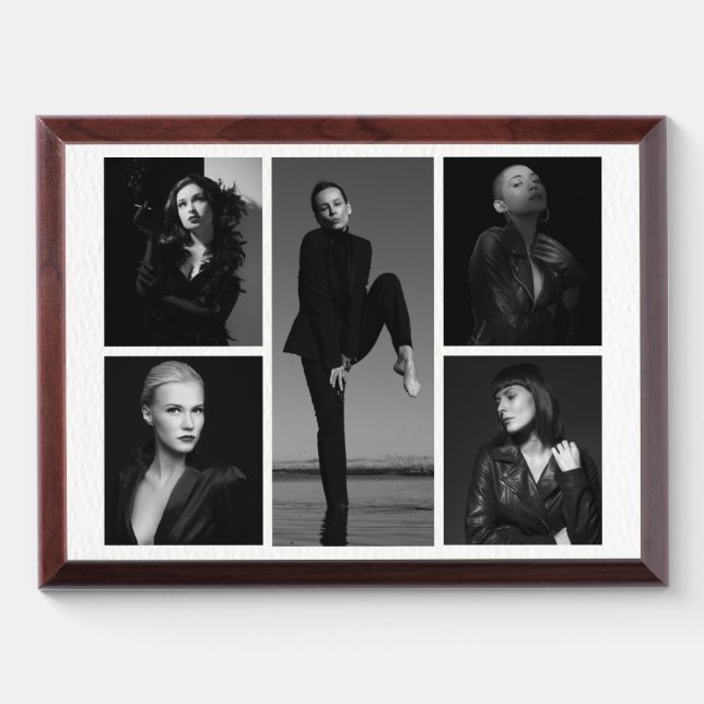 5 Editable Photo Collage Award Plaque (Horizontal)