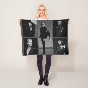 5 Editable Photo Collage Fleece Blanket