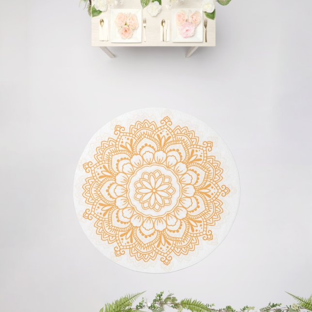 5' Elegant Mandala Round Indoor Area Rug (Insitu (Wedding))