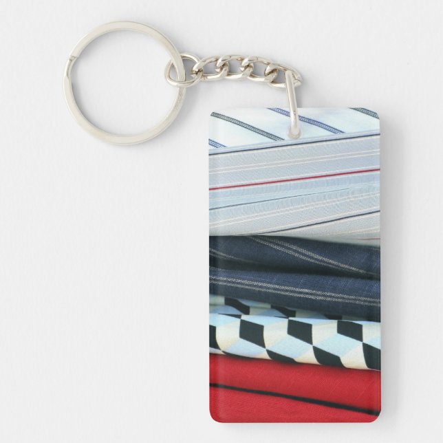 5 Fabrics With Geometric Patterns Keychain (Front)
