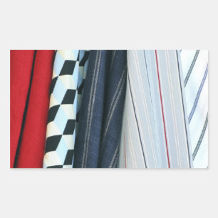 5 Fabrics With Geometric Patterns Rectangular Sticker