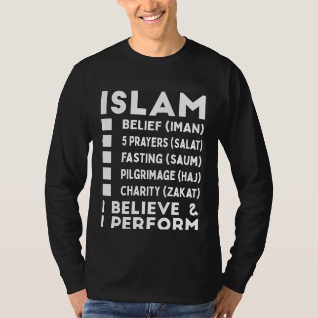 5 Five Bases or Pillars of Islam Islamic for Musli T-Shirt (Front)