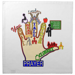 5 FIVE FINGER PRAYER AID NAPKIN