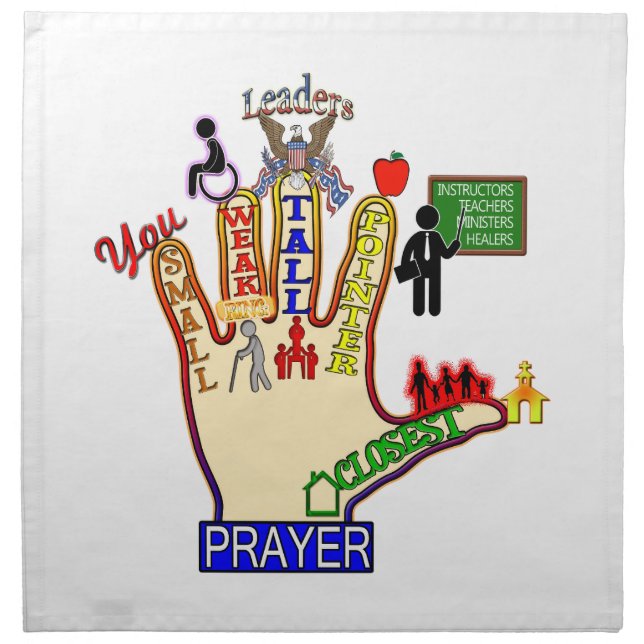 5 FIVE FINGER PRAYER AID NAPKIN (Front)